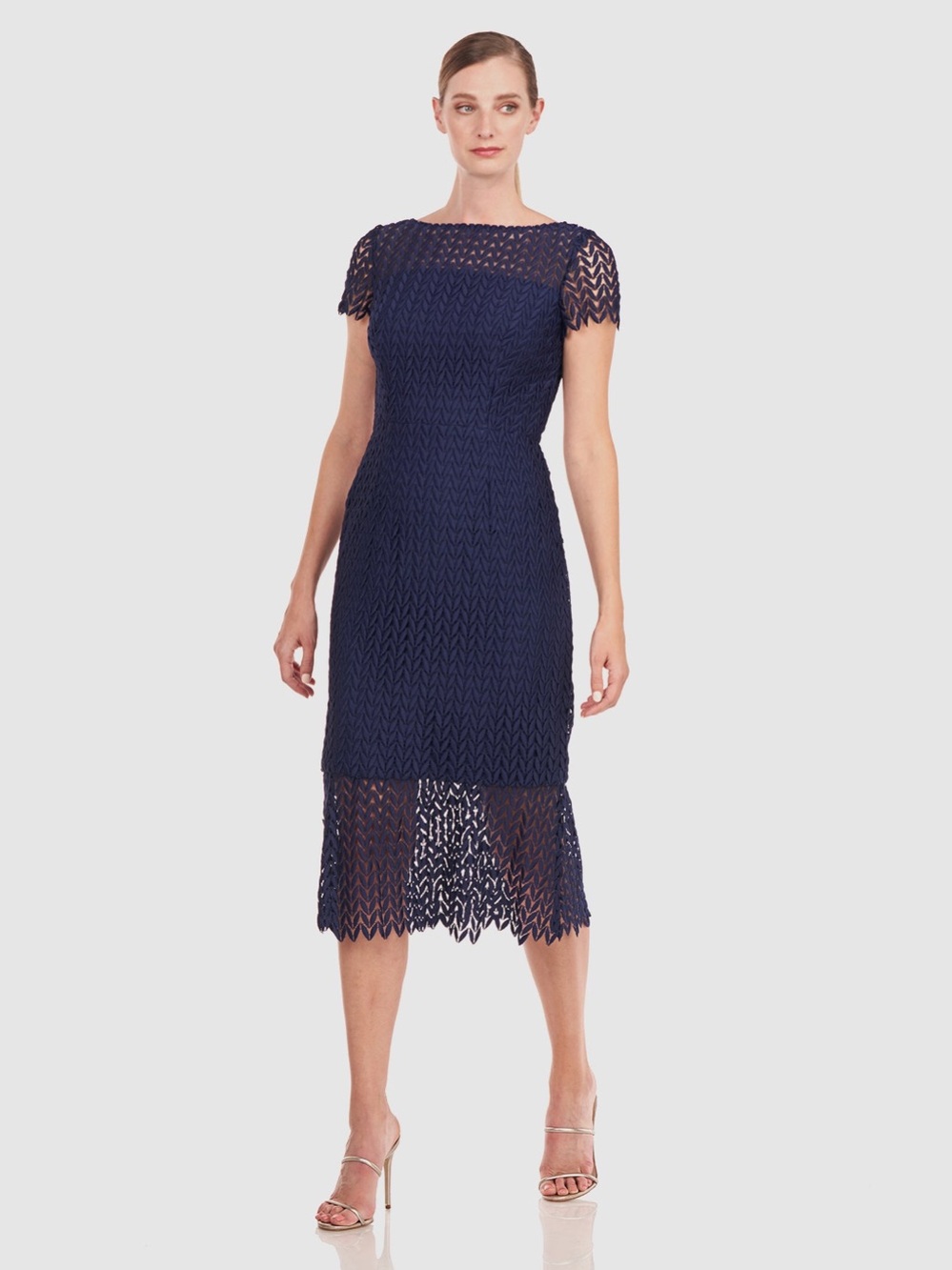 Kay Unger Sz 12 Navy Tatum Dress